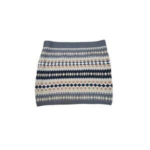 Moda International Wool Blend Knit Knee Length Pencil Skirt Geometric Size XL